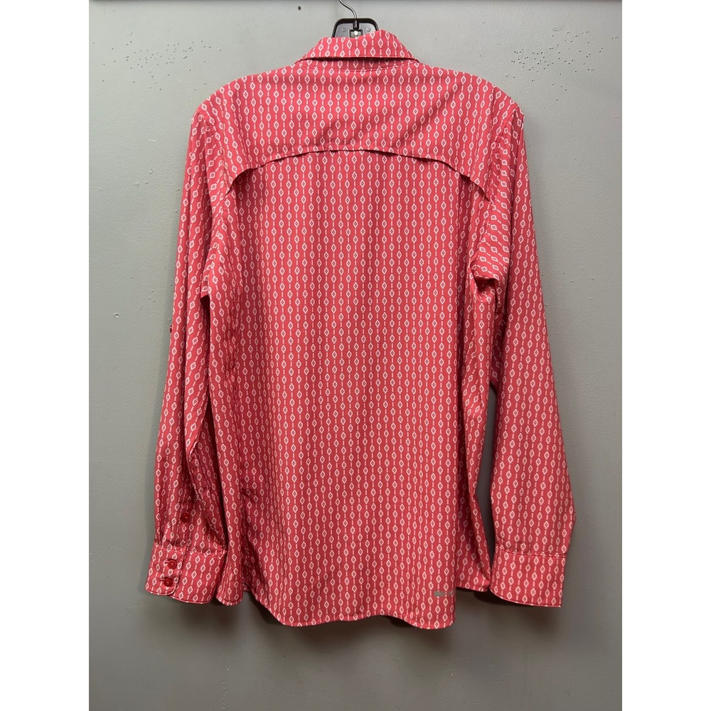 Ariat Shirt Womens Large Red Southwestern AriatTEK Performance Western Button Up - Picture 2 of 11